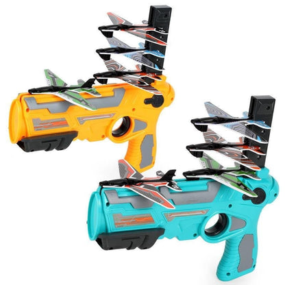 Foam Airplane Launcher Toy with Glider and Loop Flight Modes Outdoor Flying Game