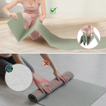 Foldable Non Slip Yoga Mat Compact Portable Exercise Mat for Yoga Pilates Workout Training