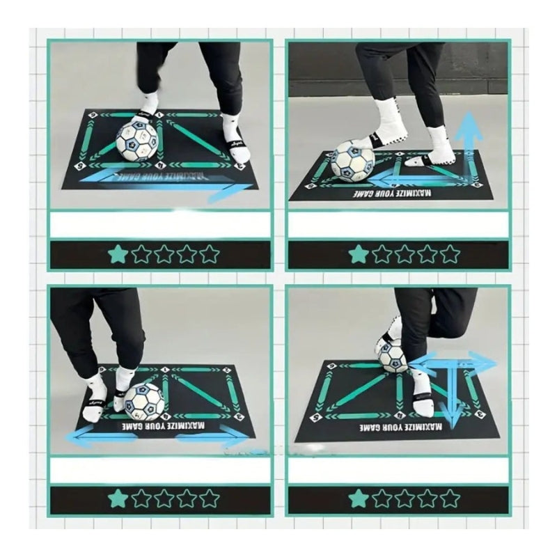 Foldable Soccer Training Mat Non Slip Football Dribbling Practice Mat with Target Zones