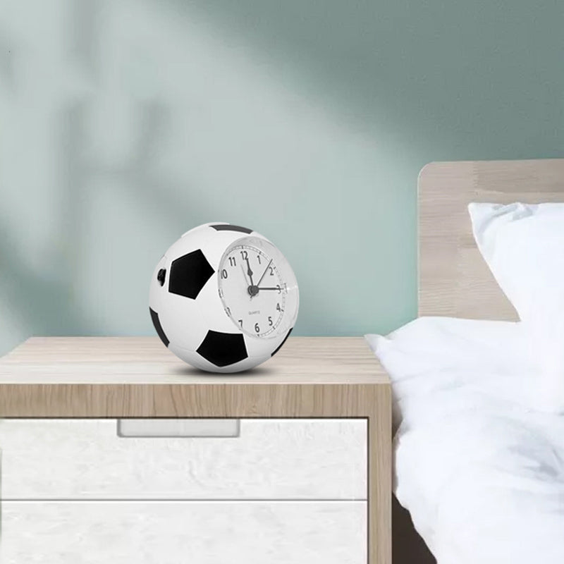 Football Inspired Analog Alarm Clock Sports Dial Display Compact Bedside Desk Clock