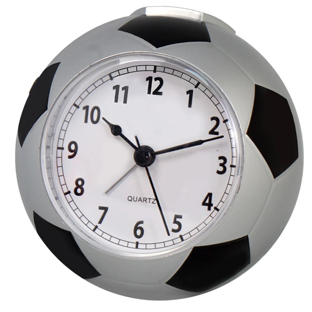 Football Inspired Analog Alarm Clock Sports Dial Display Compact Bedside Desk Clock