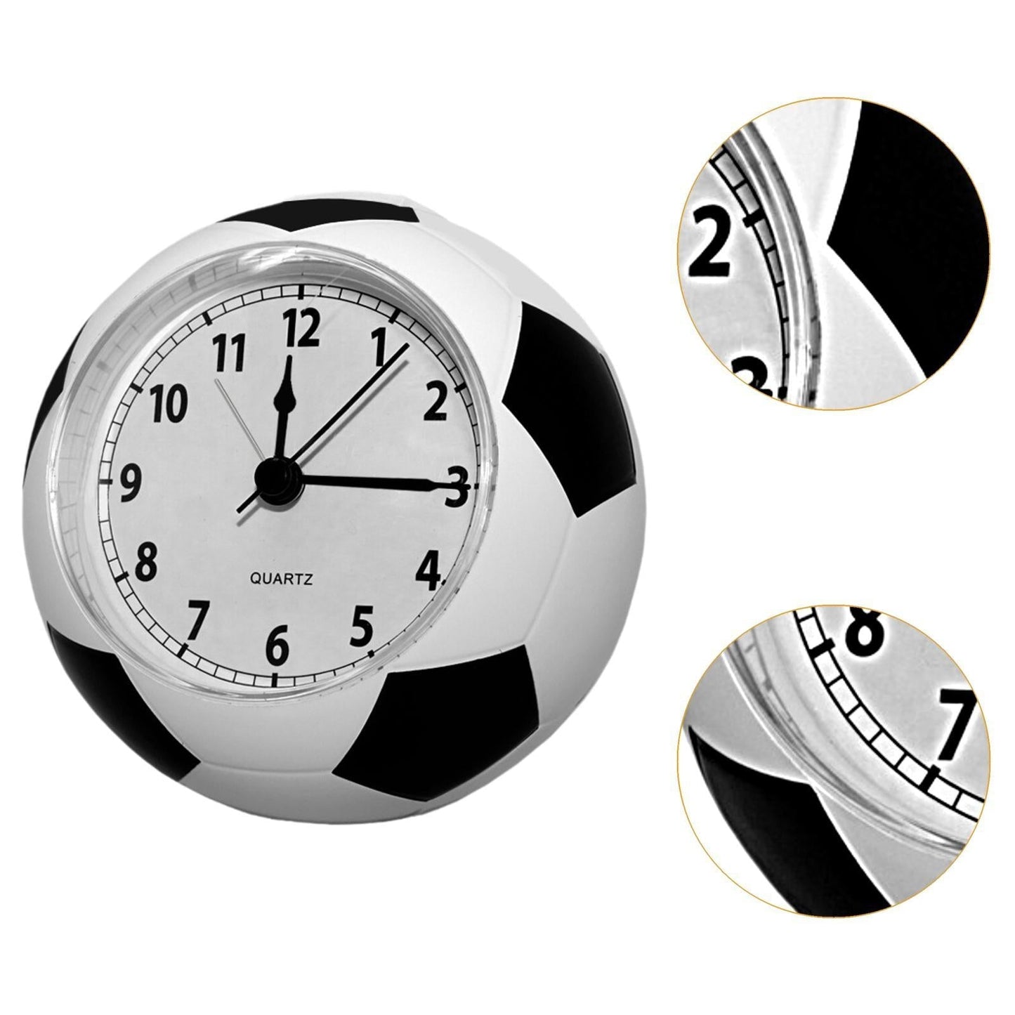 Football Inspired Analog Alarm Clock Sports Dial Display Compact Bedside Desk Clock