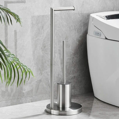 Freestanding Toilet Paper Holder with Toilet Brush Modern Bathroom Toilet Roll Holder Stand