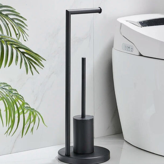 Freestanding Toilet Paper Holder with Toilet Brush Modern Bathroom Toilet Roll Holder Stand