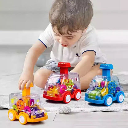 Friction Powered Gear Car Toy With Visible Moving Gears And Push And Go Action For Kids