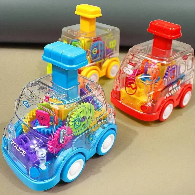 Friction Powered Gear Car Toy With Visible Moving Gears And Push And Go Action For Kids