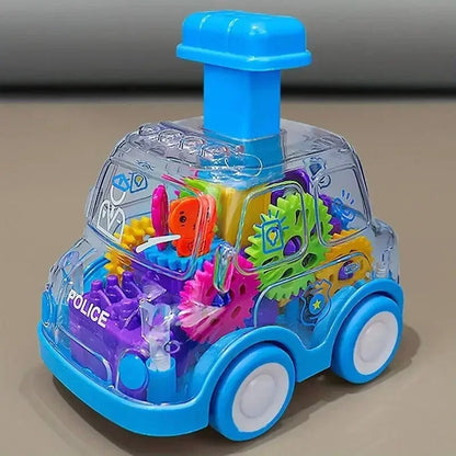 Friction Powered Gear Car Toy With Visible Moving Gears And Push And Go Action For Kids