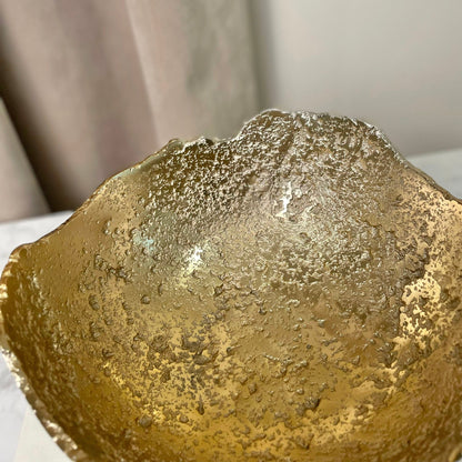 FusionBowl Creative Two-Tone Silver and Gold Abstract Decorative Bowl
