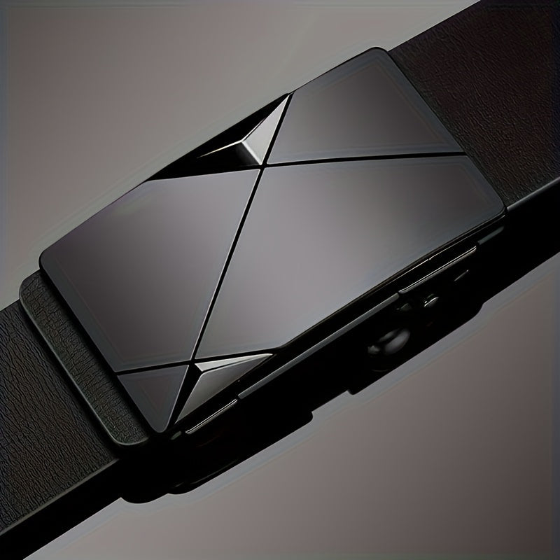 Genuine Leather Men's Belt Automatic Buckle Adjustable Dress Casual