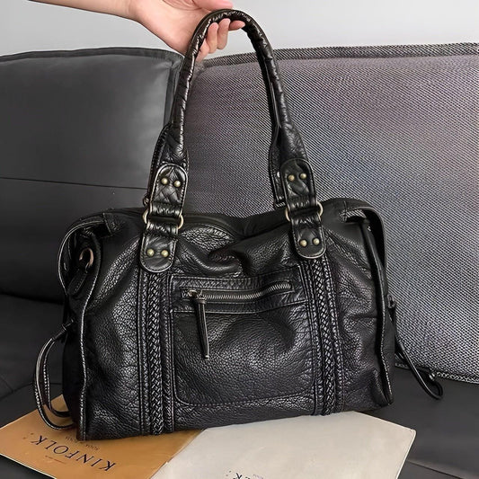 Genuine Leather Shoulder Bag Women's Elegant Everyday Office