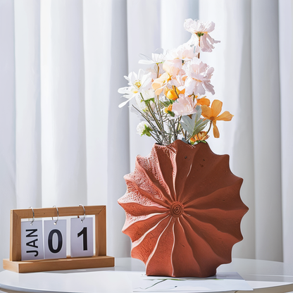 Geometric Pleated Vase Modern Decorative Flower Arrangement Home Accent