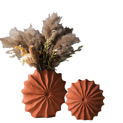 Geometric Pleated Vase Modern Decorative Flower Arrangement Home Accent