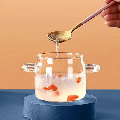 Glass Casserole Pot With Lid Borosilicate Heat Resistant Transparent Cooking Pan