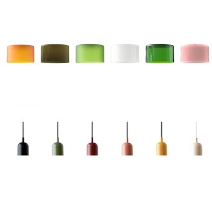 Glass Pendant Light Elegant Cylindrical Hanging Lamp for Cozy Living Spaces