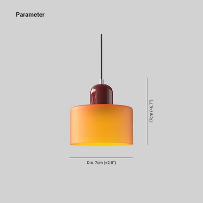 Glass Pendant Light Elegant Cylindrical Hanging Lamp for Cozy Living Spaces
