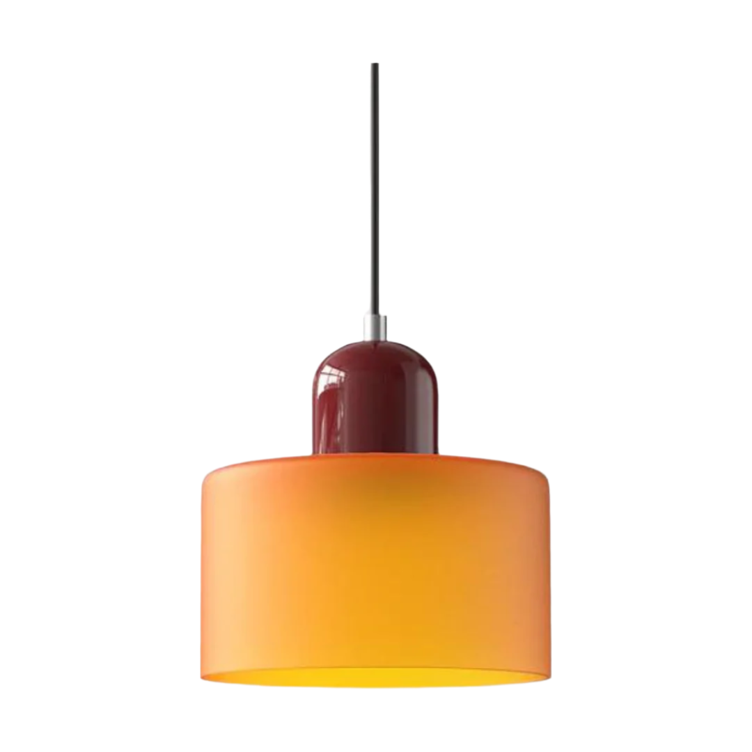 Glass Pendant Light Elegant Cylindrical Hanging Lamp for Cozy Living Spaces