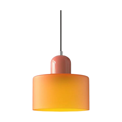 Glass Pendant Light Elegant Cylindrical Hanging Lamp for Cozy Living Spaces