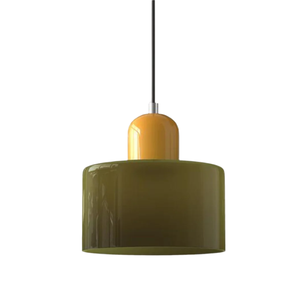 Glass Pendant Light Elegant Cylindrical Hanging Lamp for Cozy Living Spaces