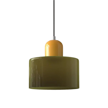 Glass Pendant Light Elegant Cylindrical Hanging Lamp for Cozy Living Spaces