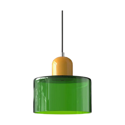 Glass Pendant Light Elegant Cylindrical Hanging Lamp for Cozy Living Spaces