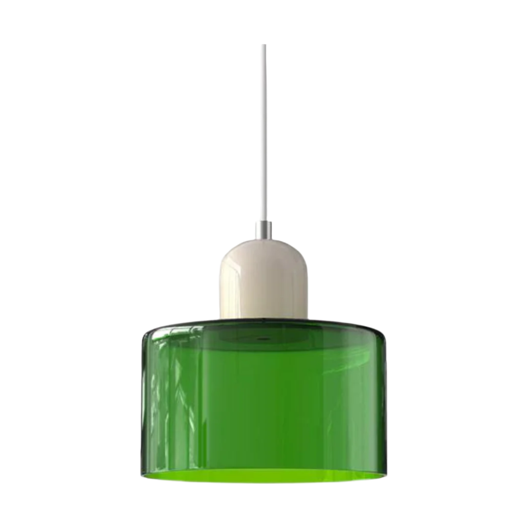 Glass Pendant Light Elegant Cylindrical Hanging Lamp for Cozy Living Spaces