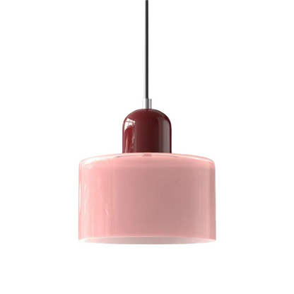 Glass Pendant Light Elegant Cylindrical Hanging Lamp for Cozy Living Spaces