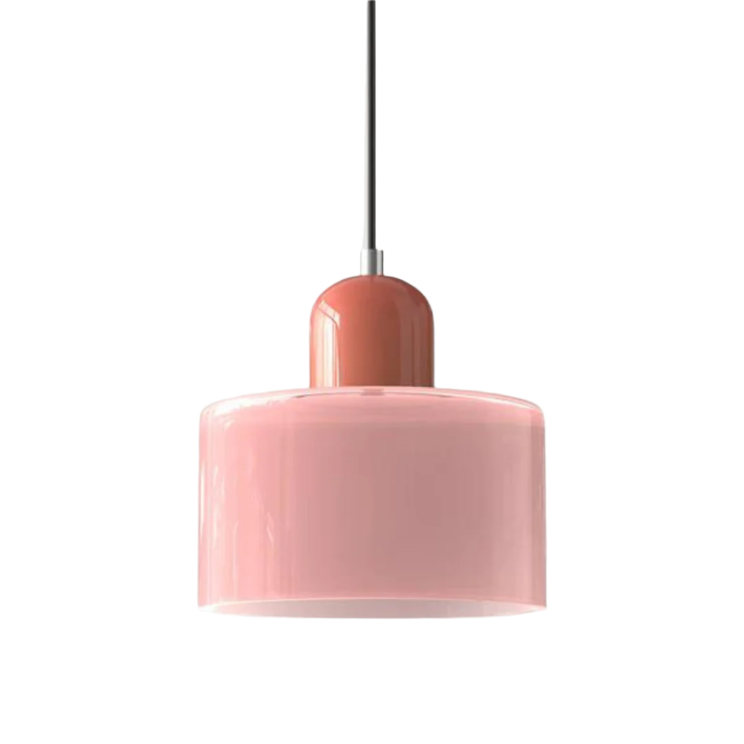 Glass Pendant Light Elegant Cylindrical Hanging Lamp for Cozy Living Spaces
