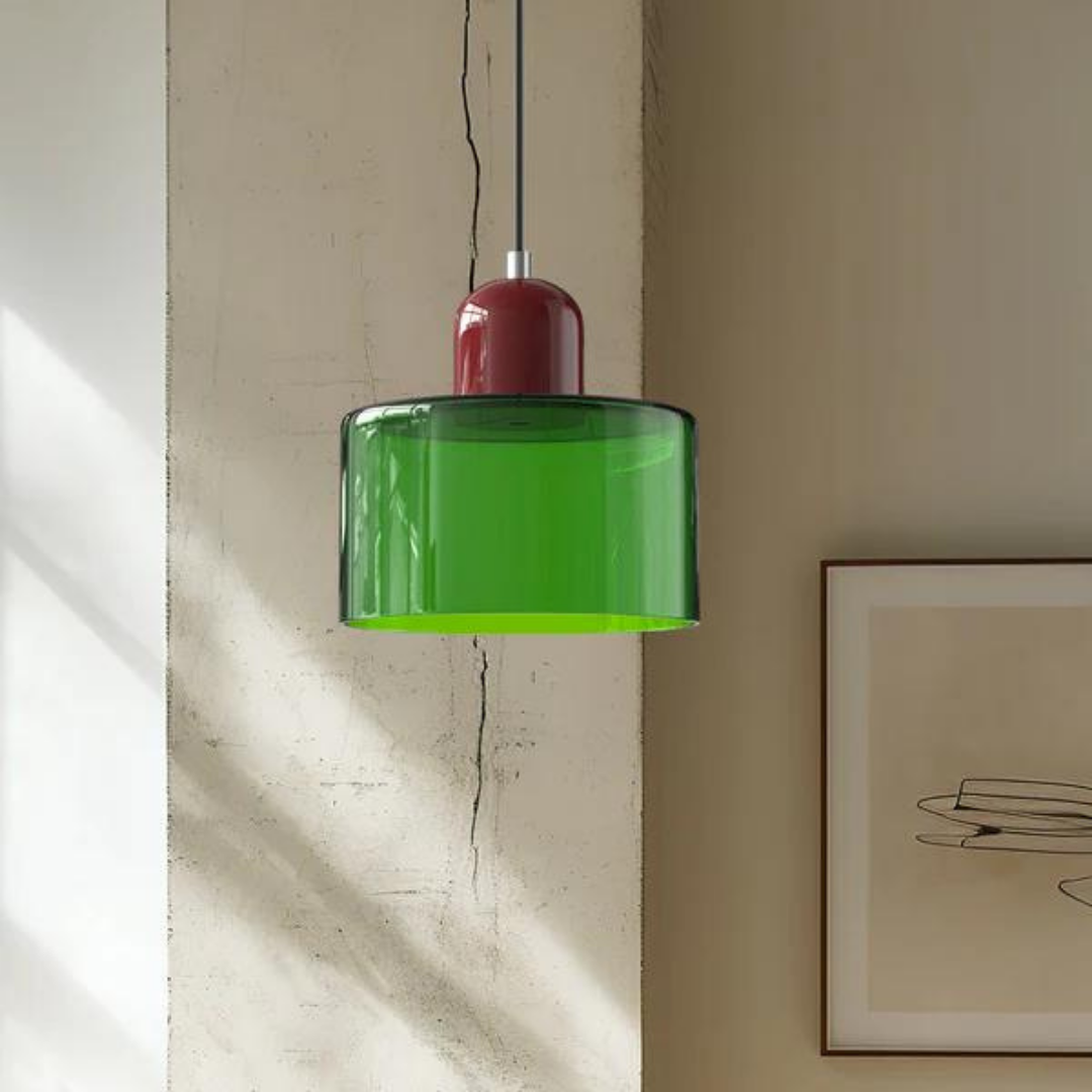 Glass Pendant Light Elegant Cylindrical Hanging Lamp for Cozy Living Spaces