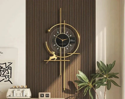 GlimmerClock - Modern Elegant Wall Clock with Gold Accent Design