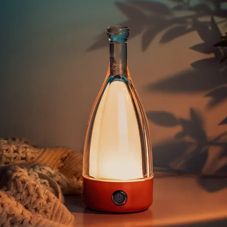 GlowBottle Elegant Bottle Lamp – Rechargeable LED Mood Light