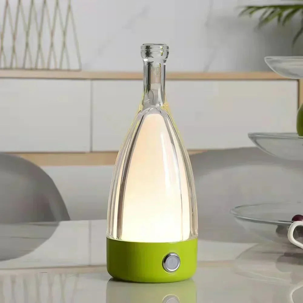 GlowBottle Elegant Bottle Lamp – Rechargeable LED Mood Light