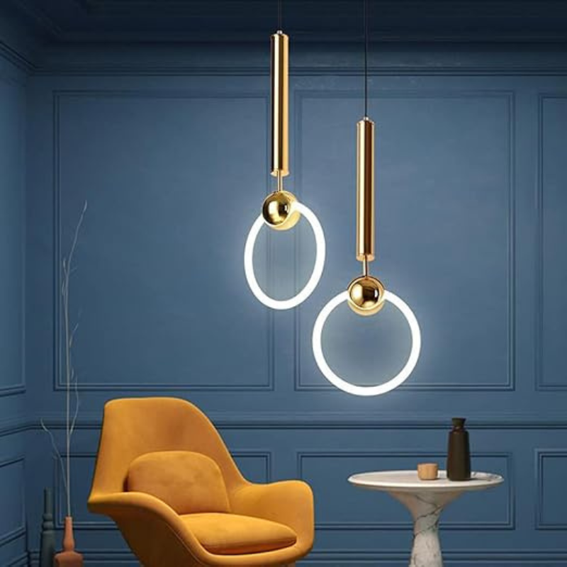 Gold Ring Ceiling Light Modern LED Pendant Minimalist Hanging Lamp
