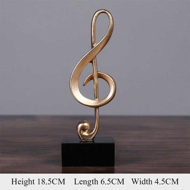 GoldenTune Elegant Gold Musical Notes Decorative Figurine