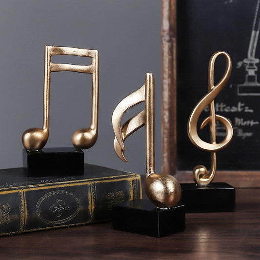 GoldenTune Elegant Gold Musical Notes Decorative Figurine