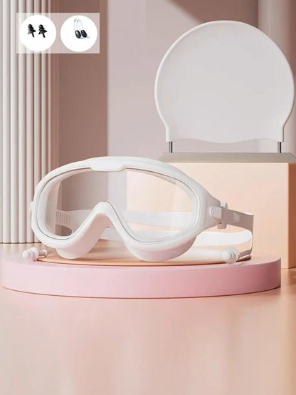 HD Waterproof Swimming Goggles Set Anti Fog with Silicone Swim Cap for Men and Women