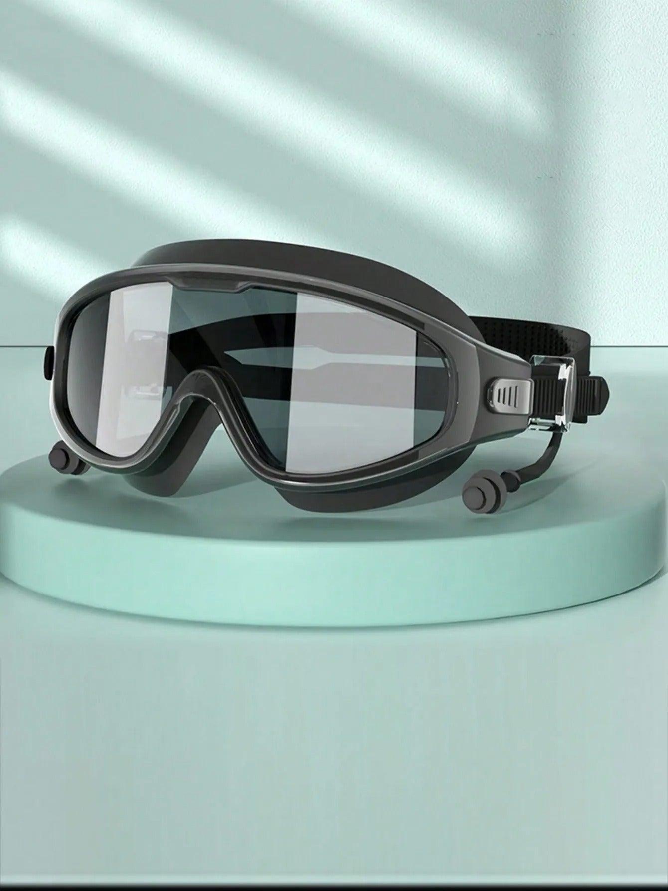 HD Waterproof Swimming Goggles Set Anti Fog with Silicone Swim Cap for Men and Women