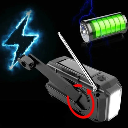 Hand Crank Emergency Radio with Solar Charging LED Flashlight Alarm Off Grid Survival Radio