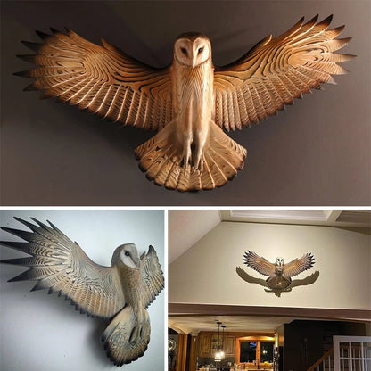 Handcrafted Barn Owl Wall Sculpture – Hand-Painted, Durable, UV-Protected