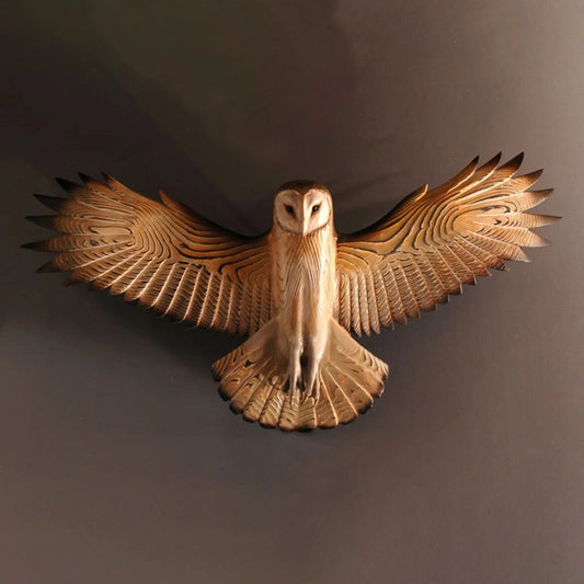 Handcrafted Barn Owl Wall Sculpture – Hand-Painted, Durable, UV-Protected