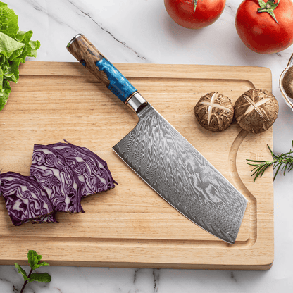 Handmade Damascus Full Tang Meat Cleaver Knife for Precision Cutting