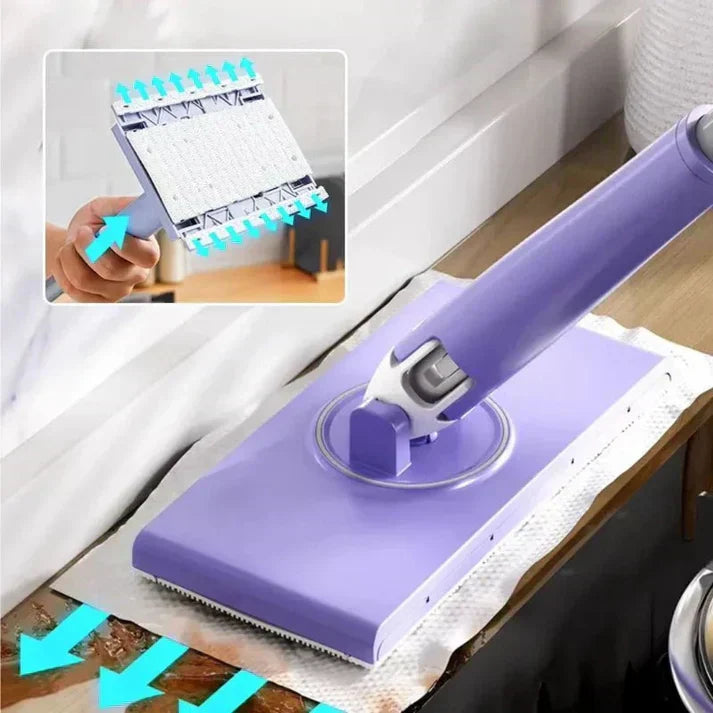 Hands Free Floor Cleaning Mop with 360 Swivel Head Reusable Pad System