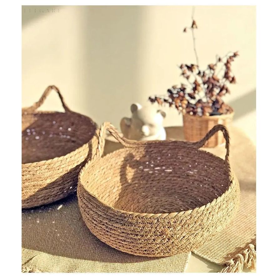 Handwoven Cat Basket With Plush Cushion For Comfortable Rest