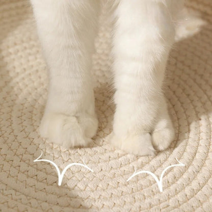 Handwoven Rope Cat Bed High Wall Cozy Indoor Cat Basket Washable Round Pet Nest