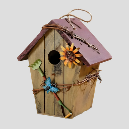 Hanging Decorative Bird House Rustic Garden Balcony Outdoor Nesting Shelter