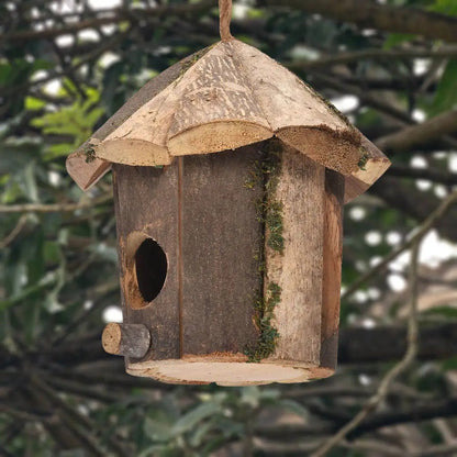 Hanging Outdoor Bird House Weather Resistant Garden Nesting Shelter