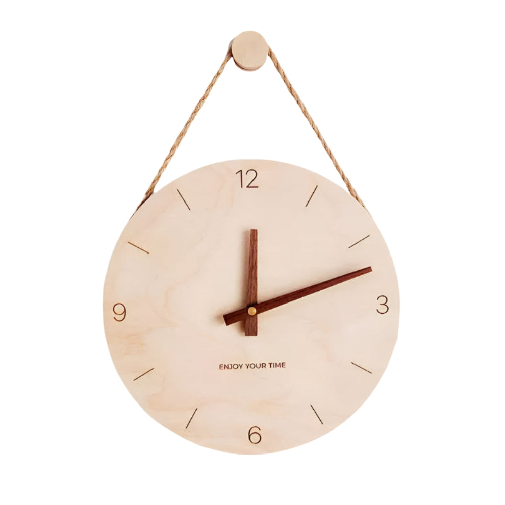 Hanging Rope Wall Clock Silent Quartz Minimalist Scandinavian Design