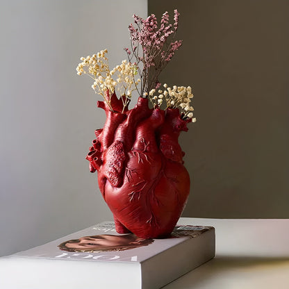 Heart Shaped Bamboo Wood Decorative Flower Vase