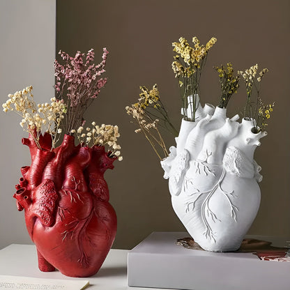 Heart Shaped Bamboo Wood Decorative Flower Vase