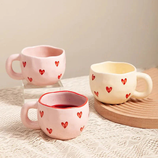 Heart Shaped Coffee Mug Romantic Love Mug for Couples Cute Coffee Cup for Hot Drinks