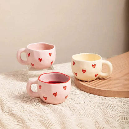 Heart Shaped Coffee Mug Romantic Love Mug for Couples Cute Coffee Cup for Hot Drinks